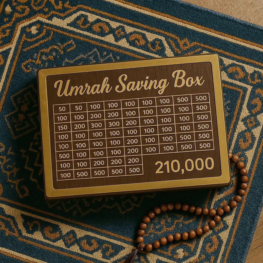 Wooden Umrah Saving Box - Your Halal Savings Journey
